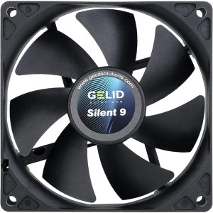 Ventilatore Assiale Tachimetrico 12 VDC 92 x 92 x 25 mm Marca Gelid Modello Silent 9 Colore Nero