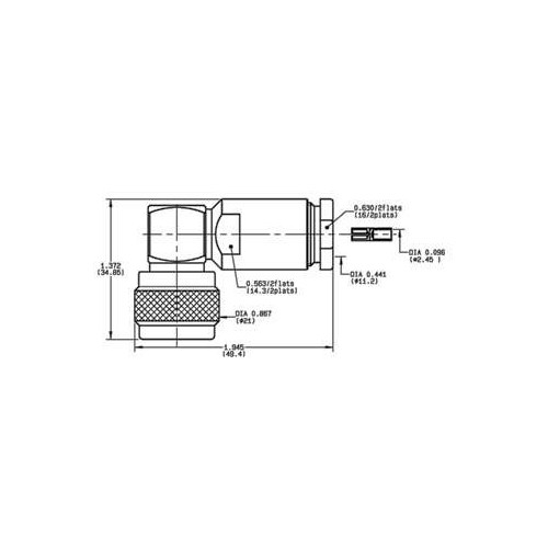 CONNETTORE COAX N MASCHIO VOLANTE 10 mm - 90°
