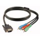 Cavo Intestato VGA Maschio - 3 Spine RCA Maschio RGB - 2 m