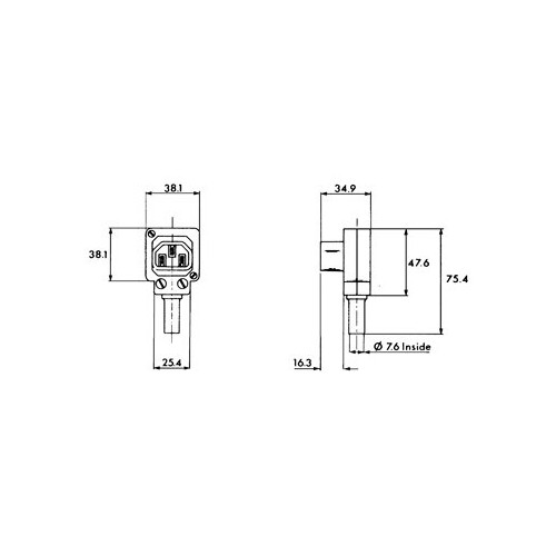 Spina volante 10A-250V a 90°