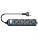 Presa multipla universale  4 uscite +int. nero