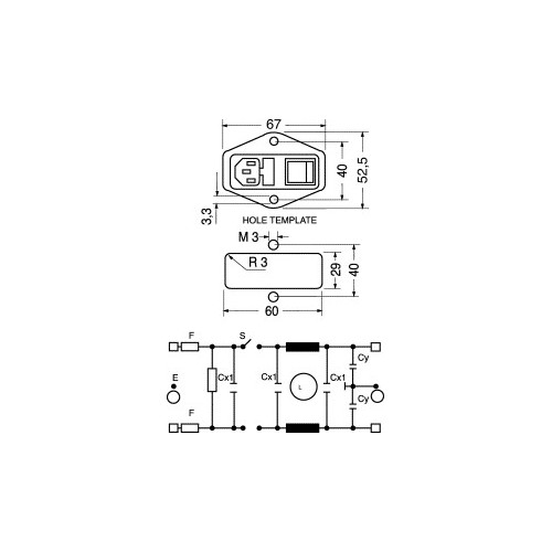 SPINA TRIPOLARE CON FILTRO 2 FUSIBILI