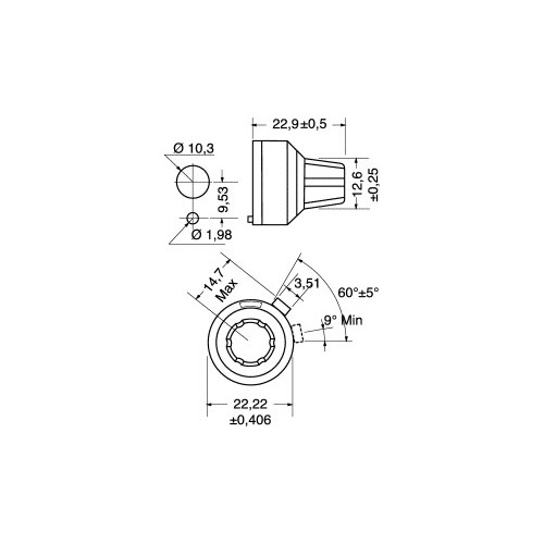 MANOPOLA MULTIGIRI  10GIRI/ 22MM