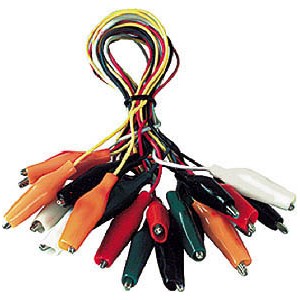 Set di Cavetti Colorati Intestati con Pinze a Coccodrillo Lunghezza Cavo 460mm