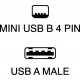 CAVO USB SPINA A- MINI USB B/4P - 1,8 mt.
