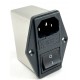Spina Tripolare IEC da Pannello con Filtro di Rete , Interruttore e Doppio Portafusibile Actronic AR13.6A