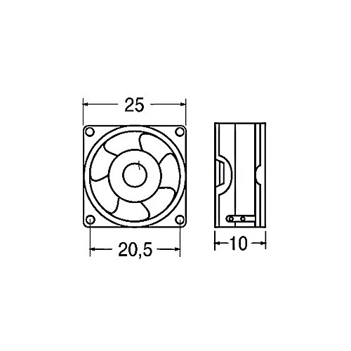 MINIVENTILATORE ASSIALE SUPPORTO CUSCINETTI- 12 Vdc