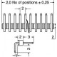 CONNETTORE STRIP LINE 40 POLI FILA SINGOLA TERMINALI AD ANGOLO