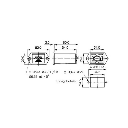 PORTA BATTERIA 9V DA PANNELLO 