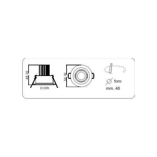 FARETTO ORIENTABILE 3 W/ D. 56 MM