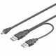 Cavo USB 2.0 due Spine tipo A - Spina mini B - 1 Metro