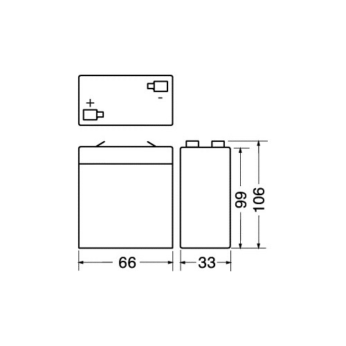 BATTERIA RICARICABILE AL PIOMBO SIGIL. 6 V-3,2 AH
