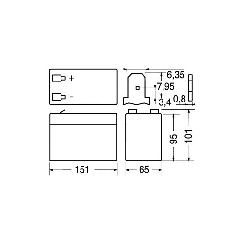 BATTERIA RICARICABILE AL PIOMBO SIGIL.12 V 7 AH F2