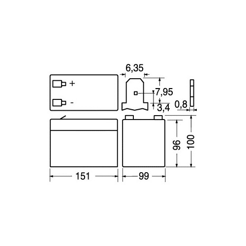 BATTERIA RICARICABILE AL PIOMBO SIG. 12V-12AH F2