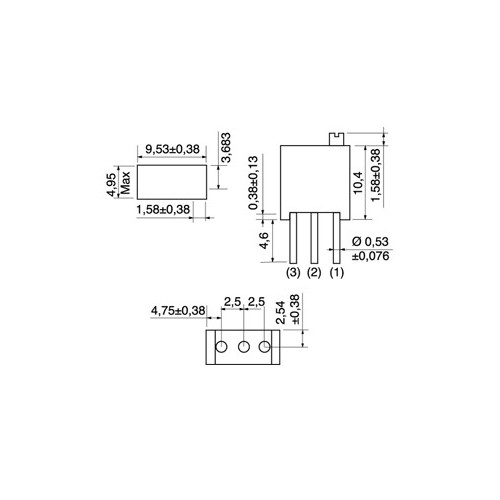 TRIMMER 500 KOHM 20 GG. VERTICALE