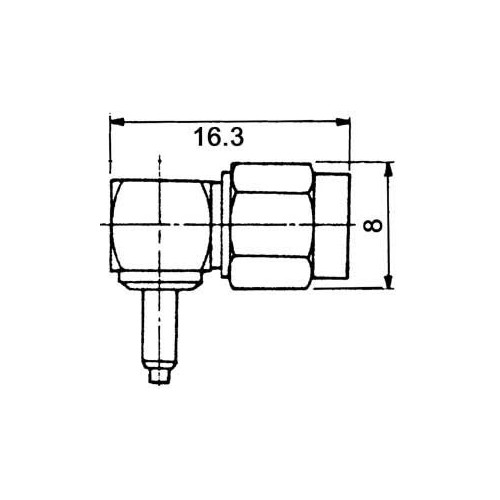 CONNETTORE COASSIALE  SMA MASCHIO RG174 A 90°