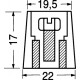 MANOPOLA DIAMETRO 22MM P.6MM NERA