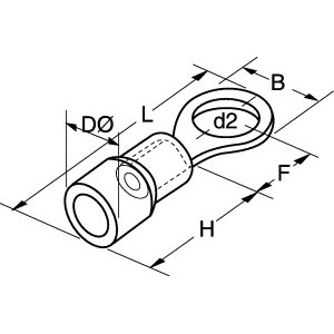 TERMINALE AD OCCHIELLO PREISOLATO DIAM.3,2 ROSSO 2