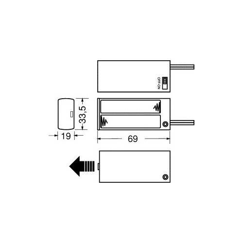 CONTENITORE PER 2 PILE STILO (AA-UM3) CON INTERRUTTORE