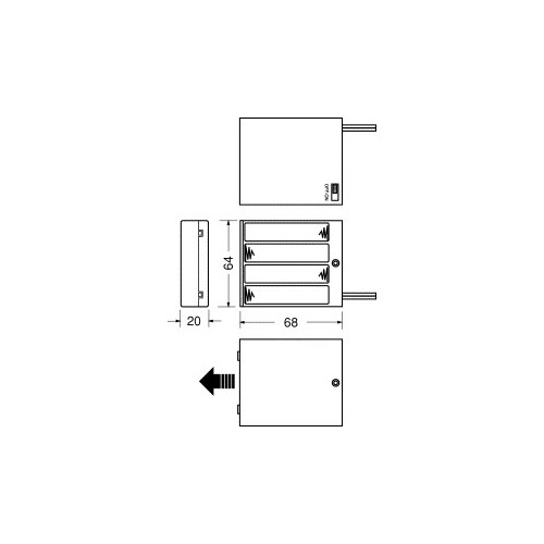 CONTENITORE PER 4 PILE STILO (AA-UM3) CON INTERRUTTORE