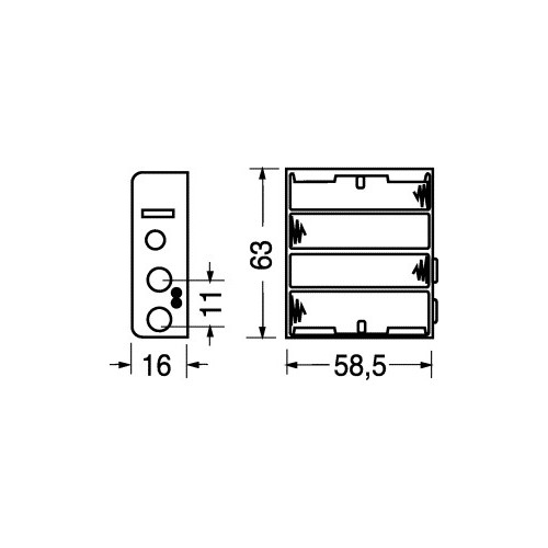 CONTENITORE PER 4 PILE STILO (AA-UM3)