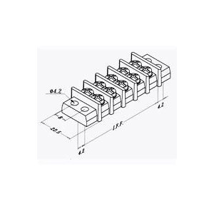 MORSETTIERA 2 POLI - MIL M14G - VITI INOX SHIMOCO BIANCO 2