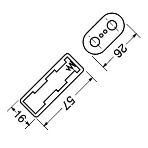 CONTENITORE PORTAPILE PER 2 PILE STILO (AA-UM3) 2
