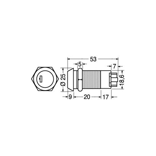 INTERRUTTORE A CHIAVE 2 POSIZIONI ANTIFURTO
