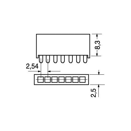 CONNETTORE FEMMINA 25P DA C.S. P2,54